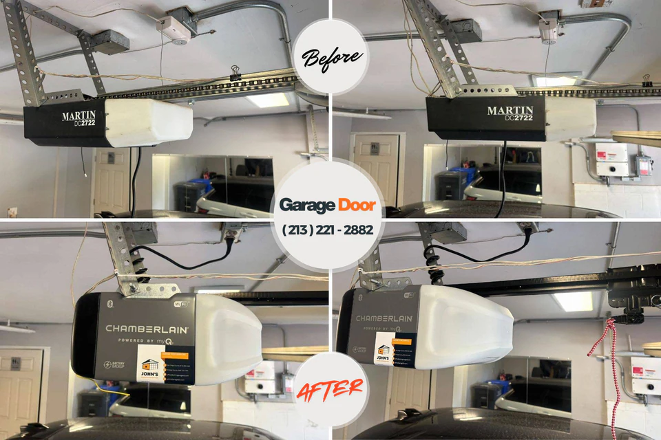 Before and after: garage door repair Emporia, VA